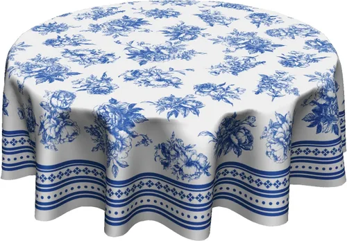 Vista 21 de Giwawa Mantel redondo de bola de Navidad de 60 pulgadas, impermeable, cubierta de mesa para el hogar, restaurante, cocina, picnic, decoración