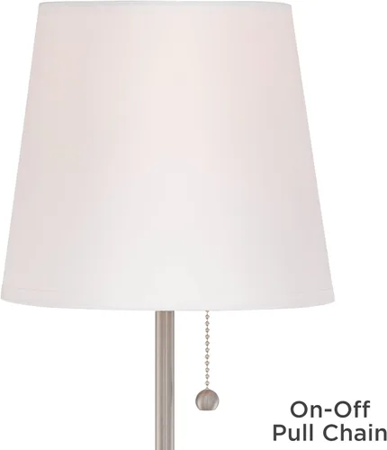 Vista 3 de 360 Lighting Justin - Juego de 2 lámparas de mesa decorativas de 18 pulgadas de alto con puertos USB A+C, cadena de tracción de carga con acabado