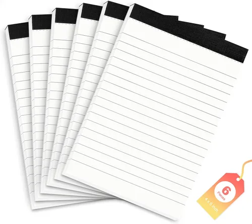 Vista 10 de Paquete de 10 blocs de notas pequeños de 3 x 5 pulgadas, bloc de notas forrado, bloc de notas de escritura con 50 hojas de papel en cada bloc, mini