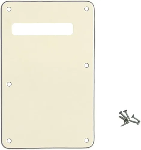 Vista 3 de ROLIZO Pickguard Tremolo - Placa trasera estándar para guitarra Stratocaster, fabricada en Estados Unidos, perla envejecida