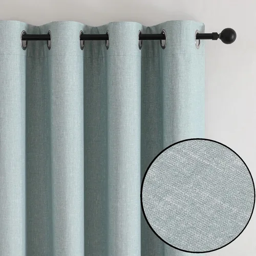 Vista 2 de Airwill Cortinas opacas para sala de estar, cortinas de oscurecimiento de habitación, cortinas con aislamiento térmico y ojales, cortinas opacas
