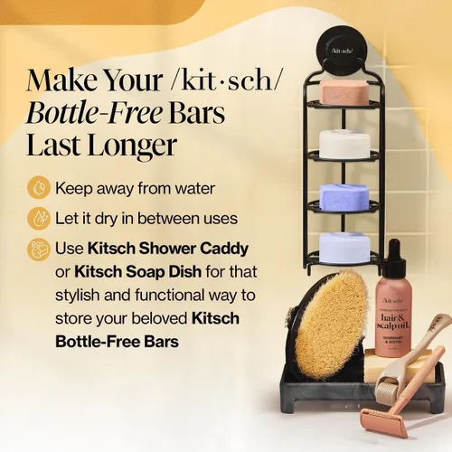 Vista 8 de Kitsch Juego de champú y acondicionador de aceite de coco, barra de champú y acondicionador hidratante profundo para cabello seco dañado, barras