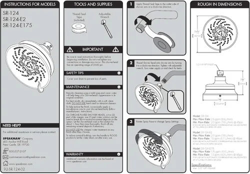 Vista 7 de Speakman SR-124 Assana Anystream - Cabezal de ducha multifunción, cromo pulido