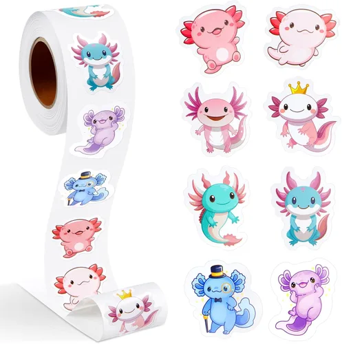 Vista 22 de Qeeenar 1 rollo de calcomanías de S'Mores, recompensa, suministros de oficina, incentivos, animales, calcomanías de fiesta de Navidad, 500