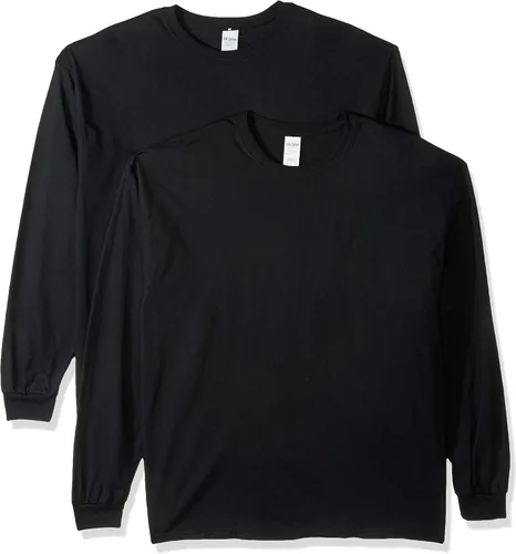 Gildan Camiseta de manga larga de algodón pesado para adultos, estilo G5400, paquete de 2