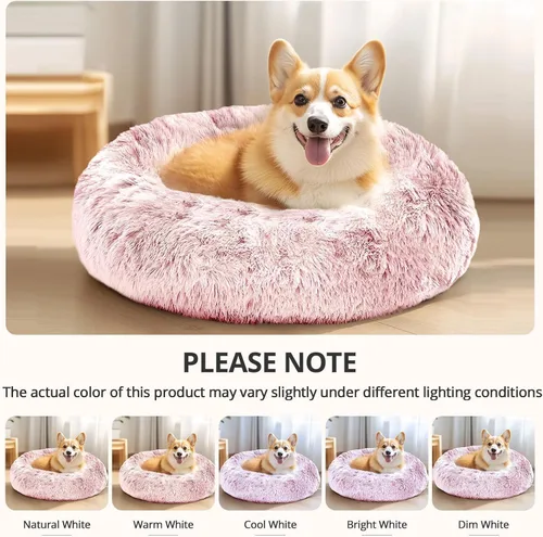 Vista 68 de JOLLYVOGUE Cama Calmante para Perros Pequeños - Cama para Perros Pequeños en Forma de Dona Lavable de 23 Pulgadas para Gatitos y Cachorros, Camas