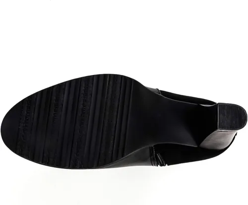 Vista 8 de mysoft - Botines de tacón grueso con cremallera para mujer, altura hasta el tobillo, con correa en el tobillo