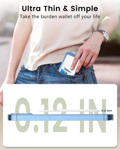 Vista 2 de Senose Cartera magnética de cuero para teléfono compatible con Magsafe, soporte magnético ultrafino para tarjetas compatible con iPhone 15/14/13/12