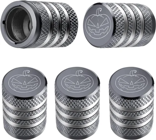 Vista 19 de Tapones para vástago de válvula de neumático, paquete de 5, tapa de aire de neumático N2, metal nitrógeno con forro de plástico, resistente a