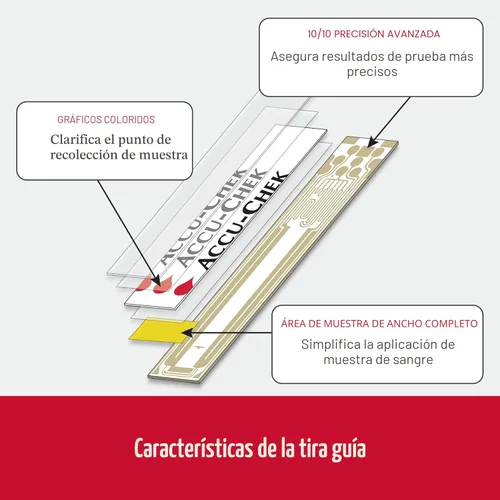 Vista 5 de Accu-Chek Guide Tiras de prueba de glucosa para prueba de azúcar en sangre en diabéticos (paquete de 25)