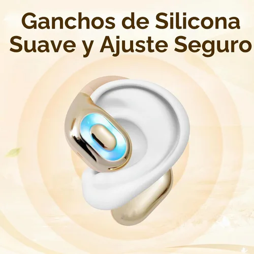 Vista 3 de Auriculares de oreja abierta, auriculares inalámbricos Bluetooth 5.4 con pantalla digital inteligente, sonido potente, llamadas claras, IPX4