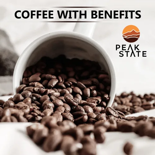 Vista 9 de Peak State Café de grano entero BRAIN SUSTAIN - Tueste oscuro - Café de seta Lion's Mane - Sin moho, sin micotoxinas, orgánico, sin OMG, bajo