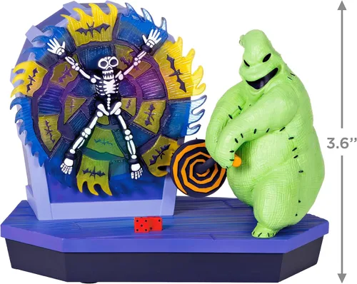 Vista 5 de Hallmark Keepsake - Adorno de Navidad 2023, Mr. Oogie Boogie musical con luz y movimiento de la película The Nightmare Before Christmas