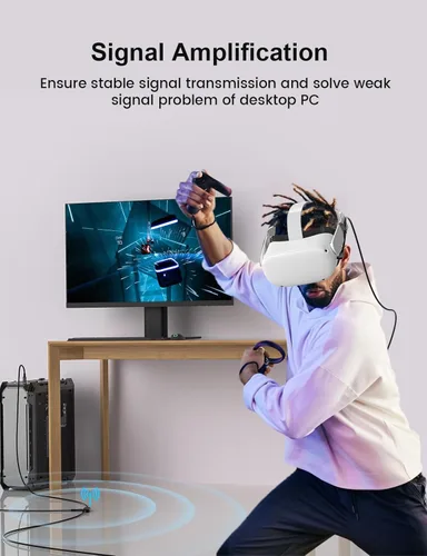 Vista 4 de XAOSUN Link Cable 16Ft Compatible with Meta Oculus Quest 3 2 Accessories (Playing without Extra Battery Pack), USB 3.0 C to C Charging Cable, VR