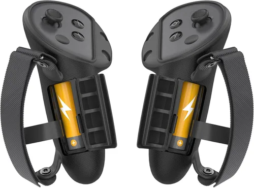 Controller Grips Cover Compatible with MetaOculus Quest 3, Silicone VR Grip Cover Protector with Battery Opening Cover and Adjustable Knuckle Straps