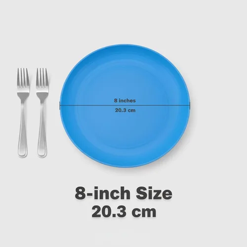 Vista 6 de AOYITE Juego de 6 platos de plástico reutilizables de 8 pulgadas, platos de plástico irrompibles, sin BPA, aptos para lavavajillas y microondas