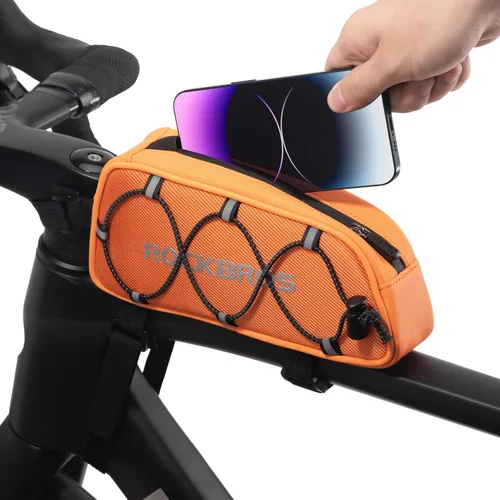 Vista 10 de ROCKBROS Bolsa de Tubo Superior para Bicicleta Bolsa de Marco Frontal para Bicicleta Accesorios para Bicicleta Compatible con iPhone 14/13/12 Pro
