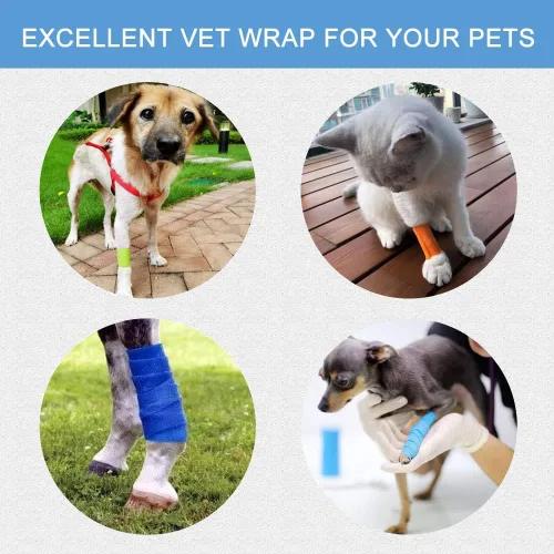 Vista 4 de 15 vendajes autoadhesivos, envoltura veterinaria para perros, vendajes cohesivos de 2 pulgadas, cinta de primeros auxilios, envoltura de vendaje