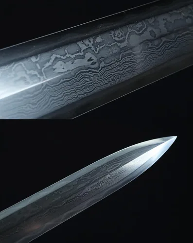 Vista 3 de LOONGSWORD, espada china Han jian, espadas reales (hoja de acero de Damasco forjado, accesorios de aleación, vaina de palisandro)