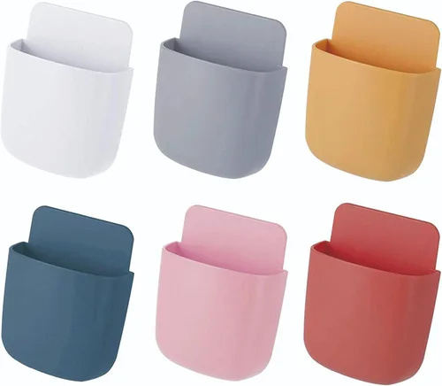 Soporte para control remoto de pared, caja de almacenamiento adhesiva para montaje en pared, organizador de teléfono de pared, soporte para