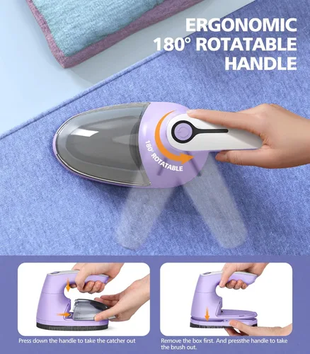Vista 8 de POPCHOSE Afeitadora de Tela, Removedor de Pelusas Recargable, Desfuzzador para Suéteres, Removedor de Pelusas para Ropa, Suéter, Muebles, Sofá