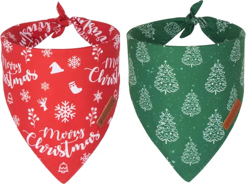 ADOGGYGO Bandana de Navidad para perros, bufanda para mascotas, babero, pañuelo, tela premium duradera, varios tamaños disponibles, disfraces de