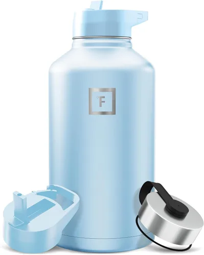 Vista 18 de IRON °FLASK Frasco de hidratación para acampar y senderismo con boquilla, botella de agua deportiva de acero inoxidable aislada de boca ancha, Aurora