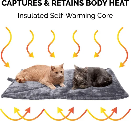 Vista 4 de Cama Furhaven para mascotas como perros y gatos - Almohadilla térmica, auto-calentable, acolchada de piel sintética ThermaNAP para jaulas