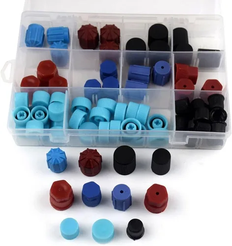Vista 5 de 77PCs Car Auto R134a AC A/C sistema válvula núcleo tapas polvo Set aire acondicionado válvula tapas de repuesto