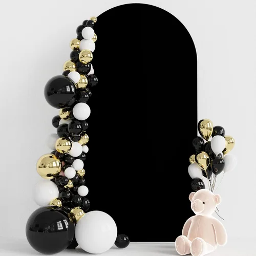 Vista 25 de Wokceer Cubierta de telón de fondo de arco de boda de 5 pies de elastano, ajustada, color blanco, cubierta de arco de boda con parte superior