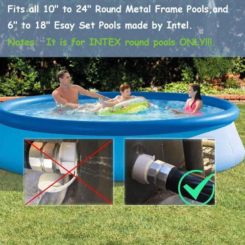 Vista 4 de Paquete de 2 conectores de repuesto para manguera de jardín Intex 10184 para adaptador de manguera de piscina redonda Intex