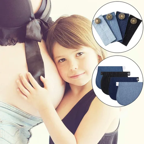 Vista 7 de WILLBOND 8 piezas pantalones elásticos de maternidad con botón ajustable en la cintura