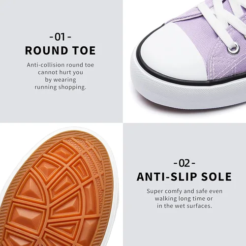 Vista 3 de Zapatillas de lona para mujer bajas y con cordones zapatillas de lona cómodas y modernas