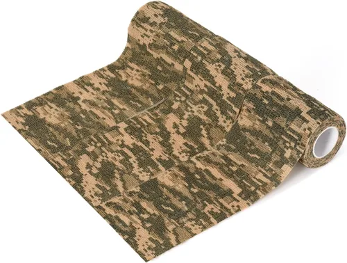 Vista 5 de 6 unidades de cinta de camuflaje autoadhesiva de camuflaje vendaje cohesivo de 3 pulgadas x 5 yardas, envoltura deportiva autoadhesiva de camuflaje