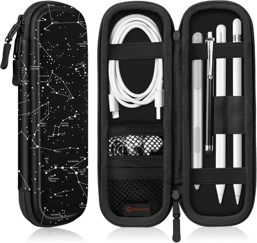 Vista 24 de Fintie Funda Porta Lápiz para Apple Pencil Pro, Apple Pencil (USB-C / 1ª / 2ª Generación), Funda de Bolsillo de Cuero PU Compatible con Lápiz, Cable