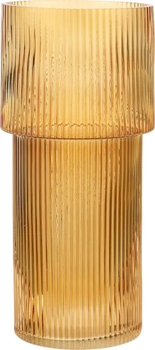 Vista 64 de Jarrón redondo de cristal, floreros para ramo, jarrones de vidrio acanalado para flores, pequeño jarrón transparente para sala de estar, oficina