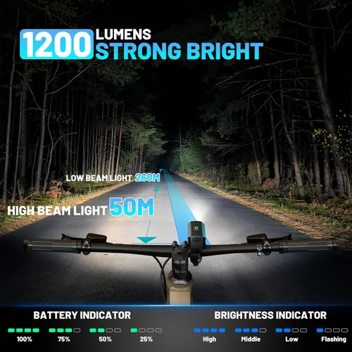 Vista 2 de APECYC Bike Lights USB-C Rechargeable Bicycle Front Headlight and Rear Taillight with 4+5 Light Modes, Waterproof Bike Light Set for Night Riding