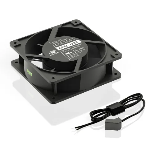 Vista 2 de AC Infinity AXIAL 1238 W, ventilador para magdalenas, 120 V CA 4.724 in x 1.496 in de alta velocidad, para proyectos de escape de ventilación