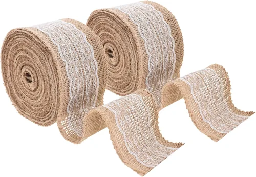 Vista 62 de Mandala Crafts Cinta de arpillera rosa con alambre de 1 pulgada de ancho para manualidades, rollo de 10 yardas de cinta rústica de arpillera