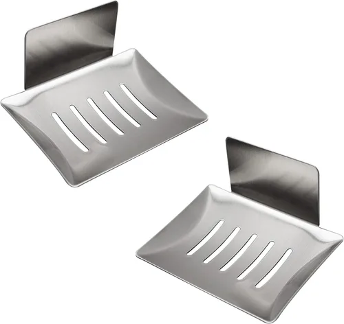 Vista 12 de Jabonera para ducha, soporte autoadhesivo para jabón de 4 ranuras para baño, soporte de jabón de ducha montado en la pared con gancho, bandeja
