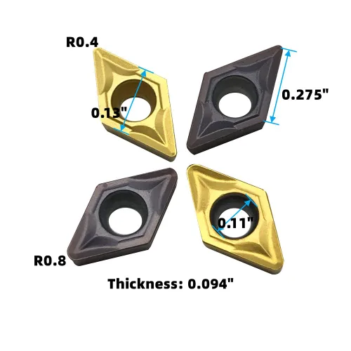 Vista 5 de 20pcs DCMT21.51 DCMT21.52 DCMT070204 DCMT070208 Insertos de carburo Torno Insertos de torneado Herramienta de torneado Recubierto multicapa Insertos