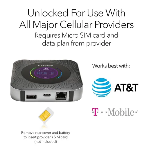 Vista 3 de Netgear Nighthawk MR1100 4G LTE Enrutador de punto de acceso móvil (AT&T GSM desbloqueado) (gris acero)