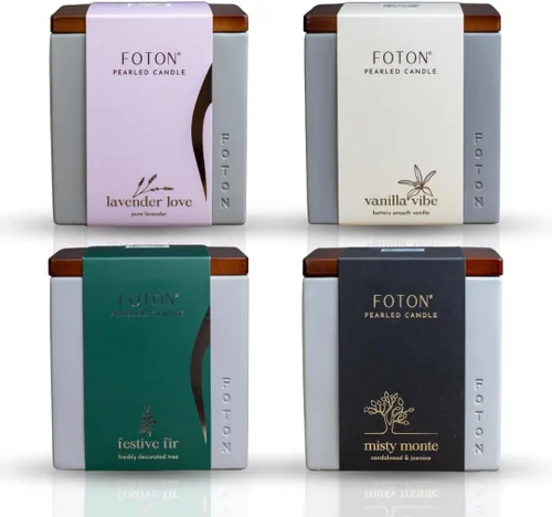 Vista 21 de Foton Jar Candles - Vela cuadrada perlada de 16 onzas, cera de arena