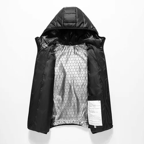 Vista 6 de Iuhan Chaqueta térmica con capucha para niños, abrigos de invierno impermeables y resistentes al viento, calentador eléctrico de carga USB