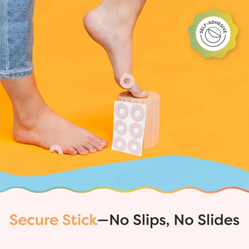 Vista 7 de ZenToes Cojines redondos de espuma con adhesivo autoadhesivo resistente al agua, protege el pie, el talón y los dedos de los pies de roces y Beige