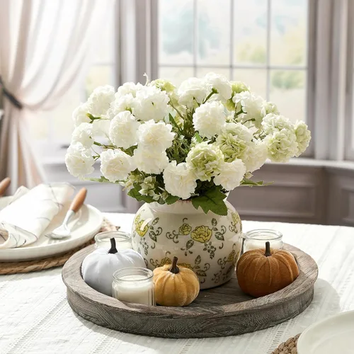 Vista 137 de SIDUCAL Florero decorativo de cerámica Florero rústico de 7.48 pulgadas para decoración del hogar, mesa, sala de estar, baño, escritorio de café