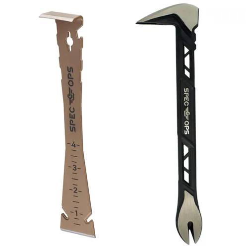 Vista 9 de Spec Ops Tools - Barra de Palanca de 9.5 Pulgadas, Barra de Palanca, Acero de Resorte de Alto Carbono, Regla Integrada y Barra de Palanca, Bordes