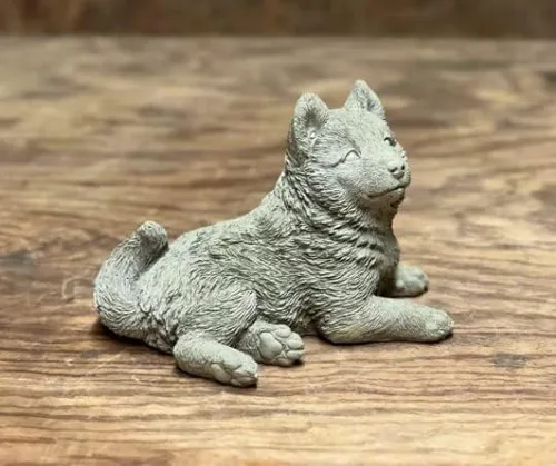 Vista 5 de Estatua de cachorro de Husky siberiano Deailed que pone cachorro siberiano Husky figura concreto decoración al aire libre