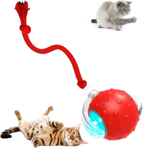 Vista 20 de Bolas de juguete interactivas para gatos Foxiod, nuevas bolas rodantes interactivas de gato 2025, actualización 3.0 de juguetes con cola de gato