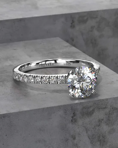 Vista 3 de PREVELI Anillo de compromiso de circonita cúbica de corte ideal de 2 quilates de 3 quilates para mujer, plata de ley 925, chapado en platino